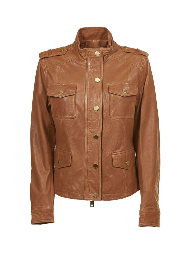 Michael Michael Kors Button-up Leather Jacket