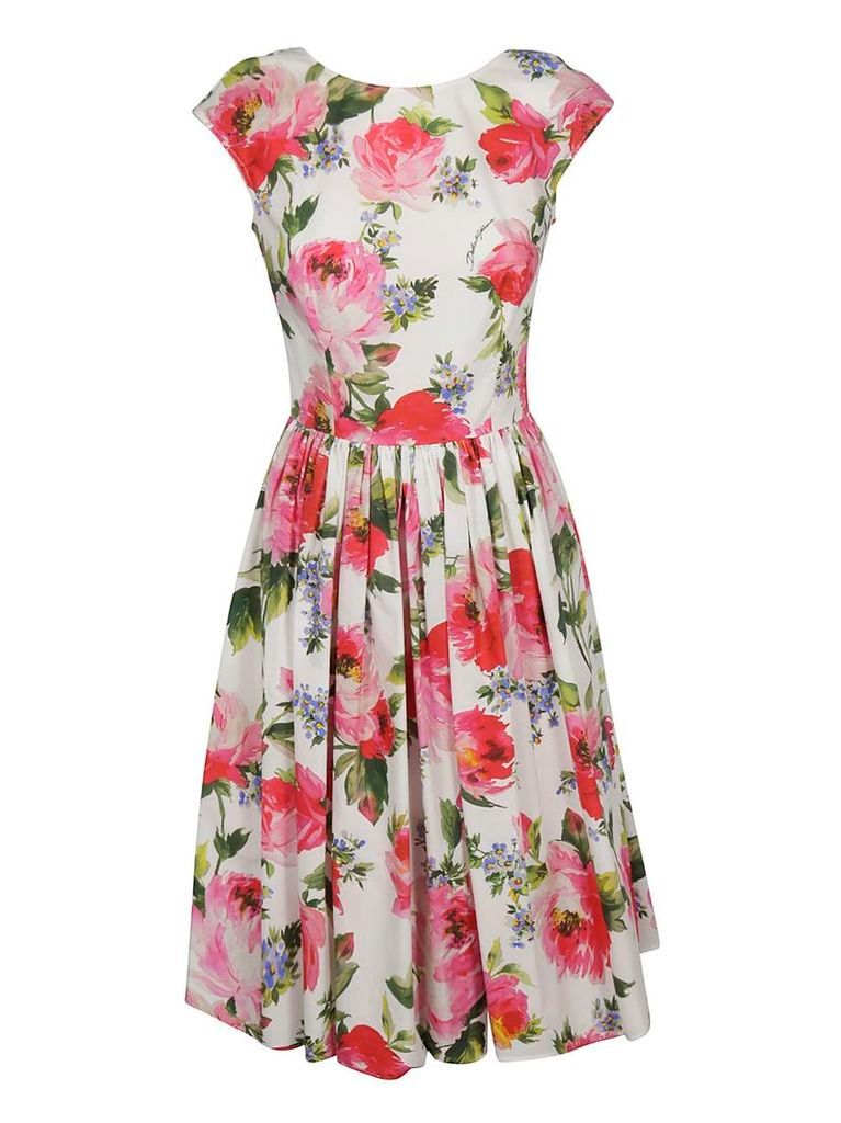 Dolce & Gabbana Floral Print Pleated Skirt Dress