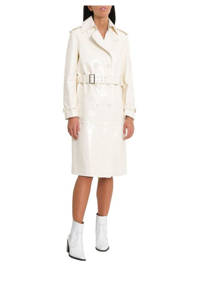 Unfleur White Patent Leather Trench