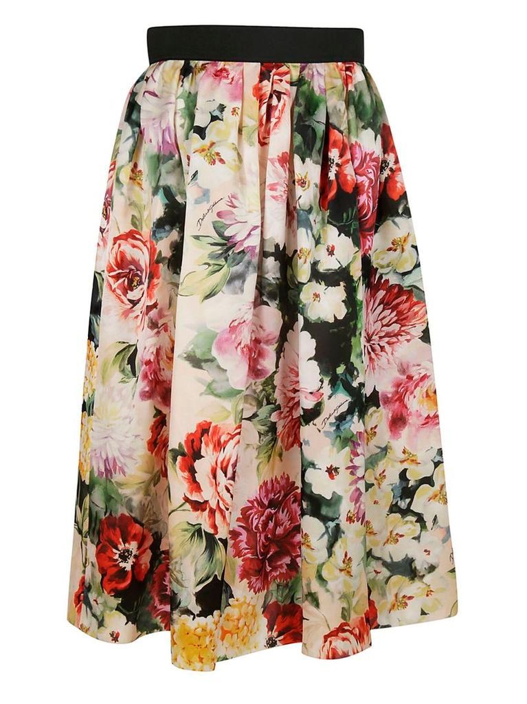 Dolce & Gabbana Organza Floral Print Skirt