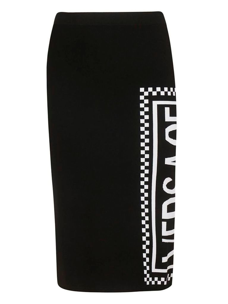 Versace Logo Print Fitted Skirt