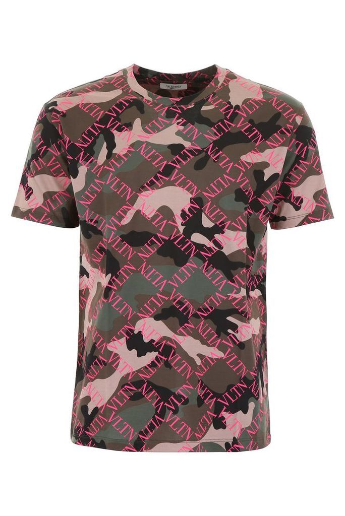 Valentino Camouflage T-shirt With Logo