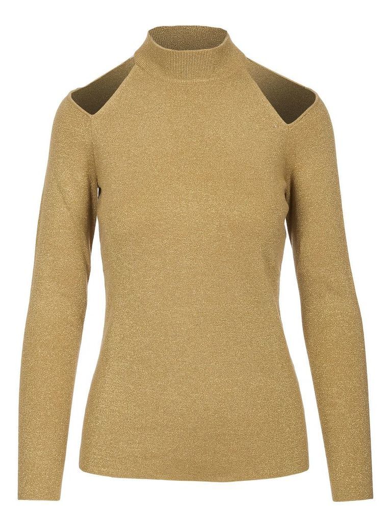 Michael Kors Wool Solid Cutout Sweater
