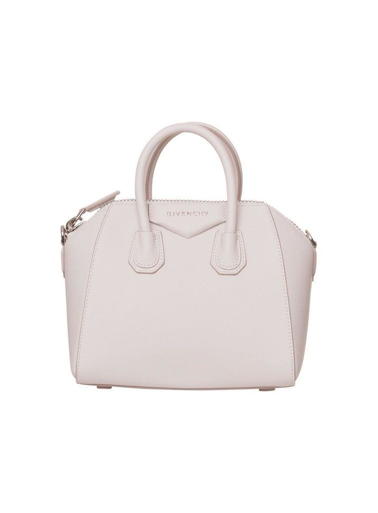 Givenchy Leather Mini Antigona Handbag In White