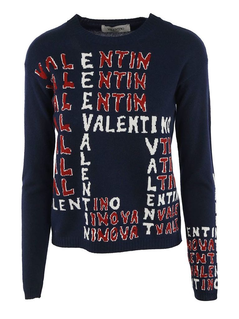 Valentino Logo Intarsia Sweater