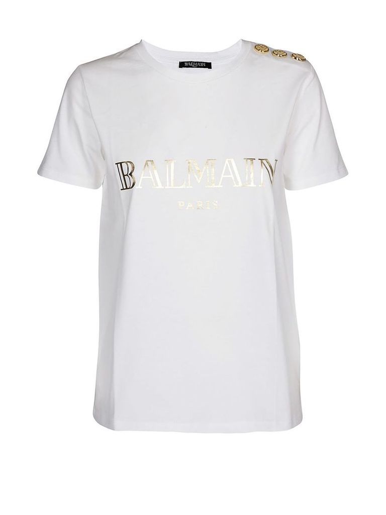Balmain Balmain White Cotton Jersey T-shirt