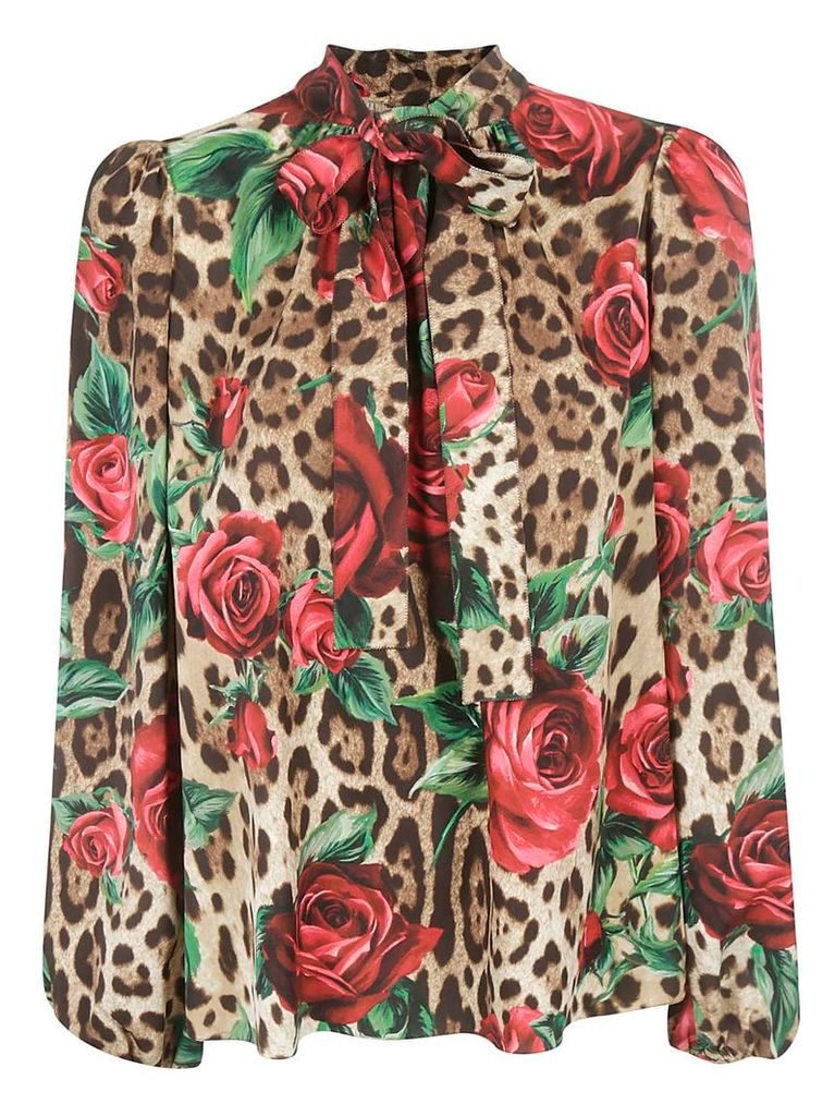 Dolce & Gabbana Leopard Rose Blouse