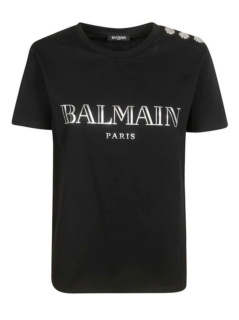 Balmain Embellished Button T-shirt