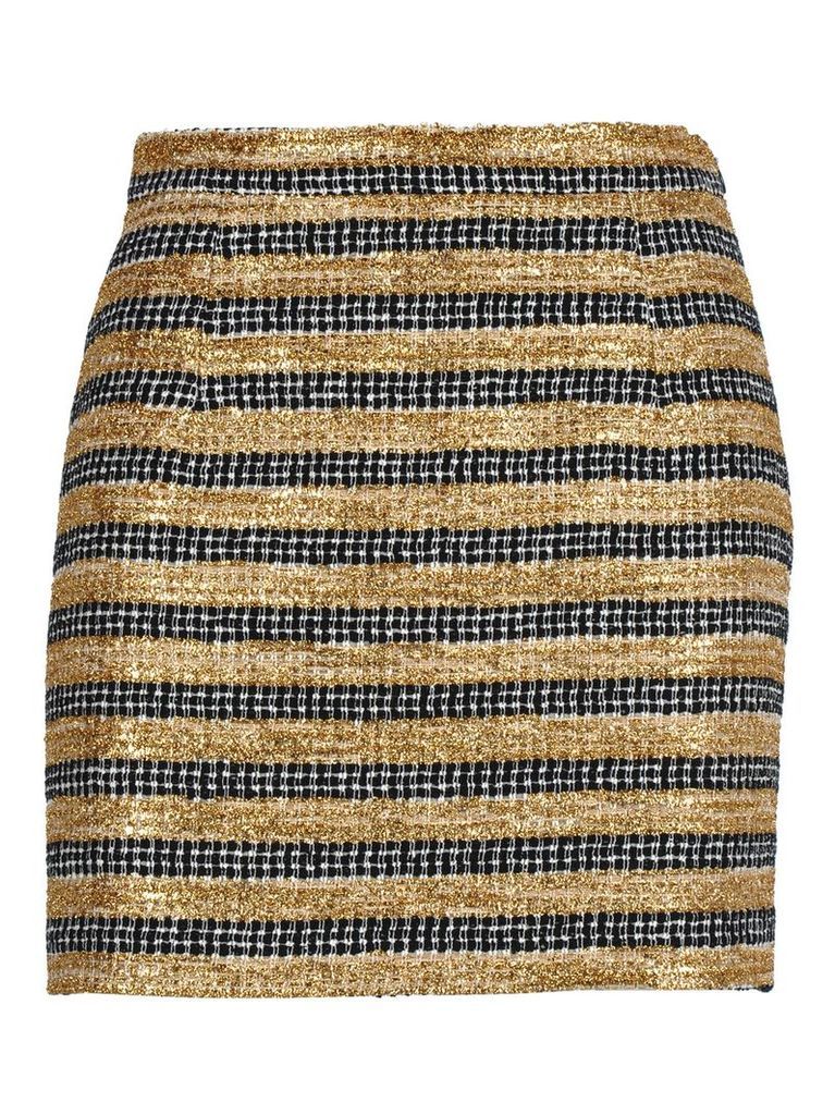 Alessandra Rich Alessandra Rich Striped Tweed Mini Skirt