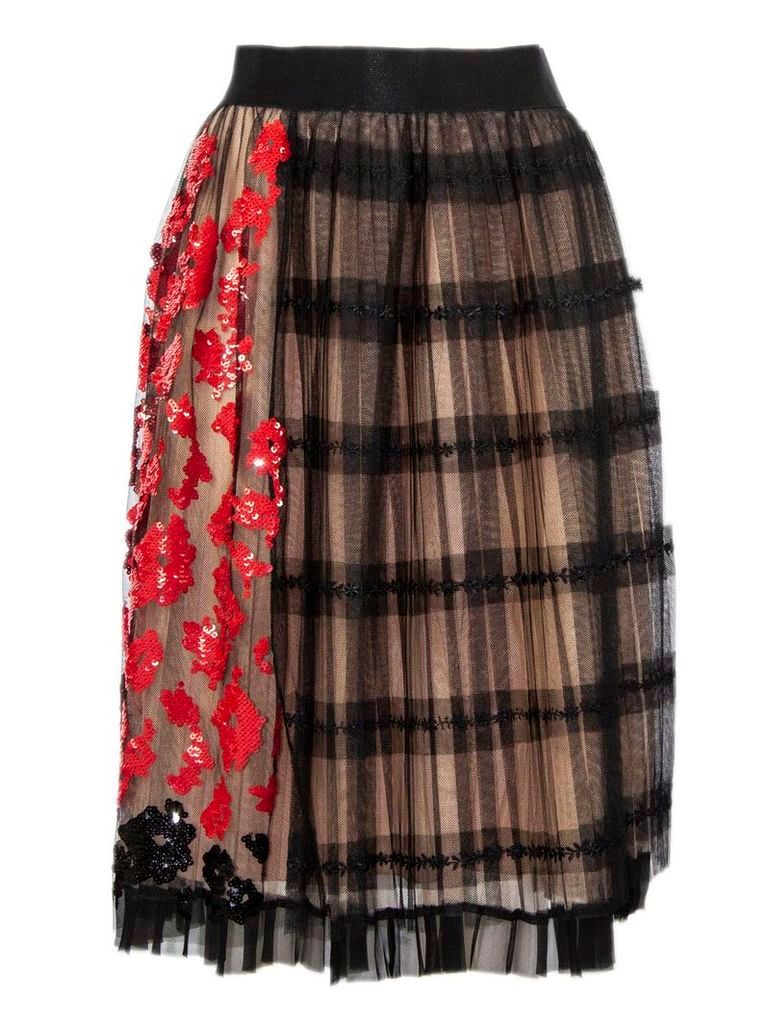 N.21 Black Silk Tulle A-line Skirt