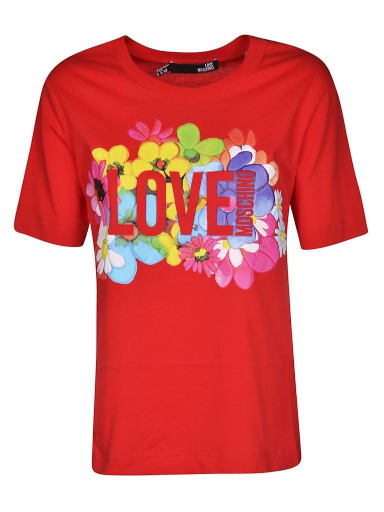 Love Moschino Floral Logo Print T-shirt