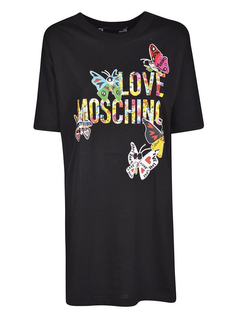 Love Moschino Logo Butterflies T-shirt