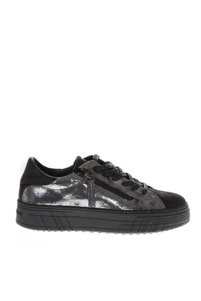 Crime london Silver Leather Low-top Sneakers