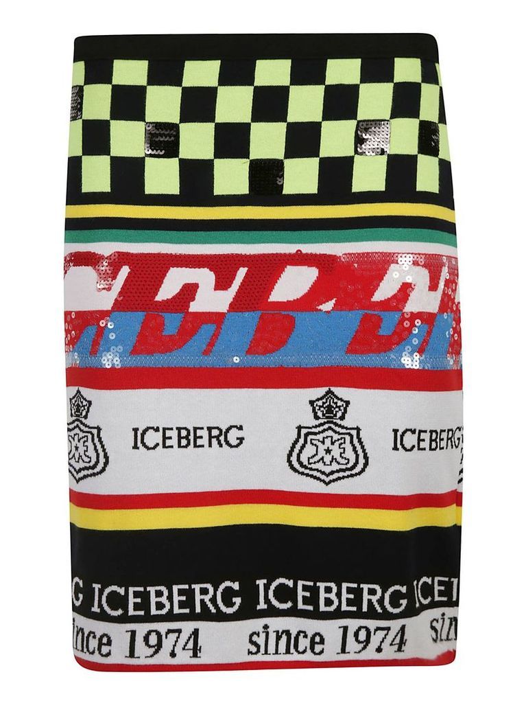 Iceberg Pattern Logo Skirt
