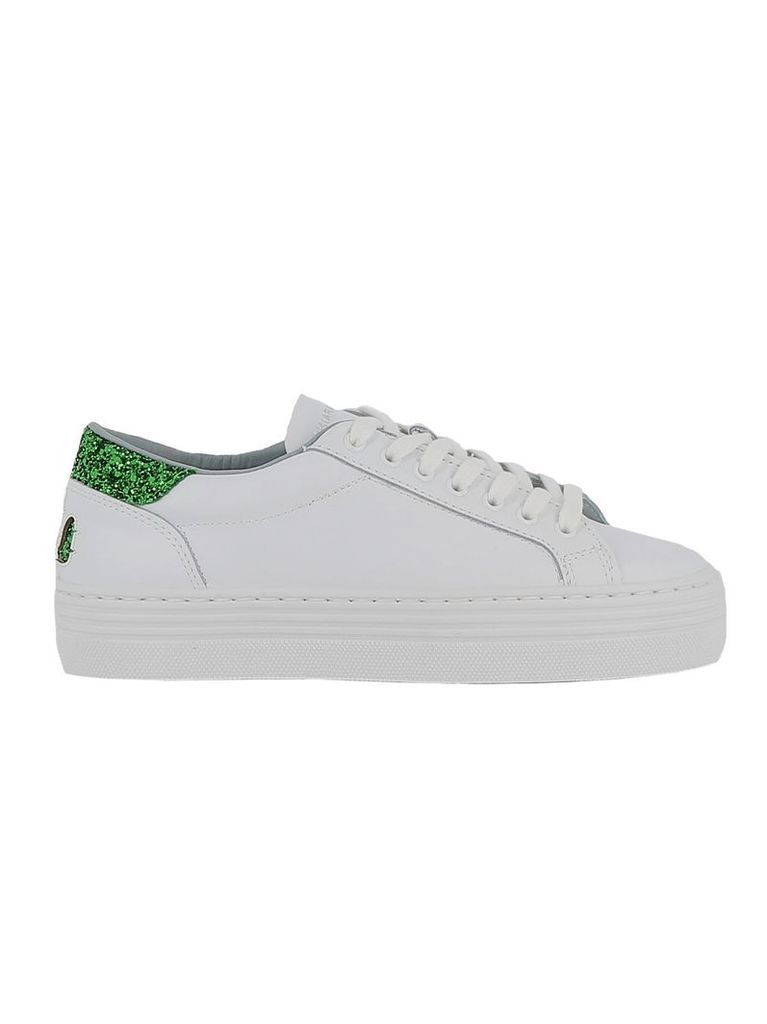 Chiara Ferragni White/green Leather Sneakers