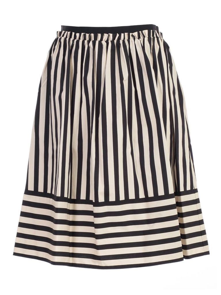 TwinSet Ruched Striped Skirt