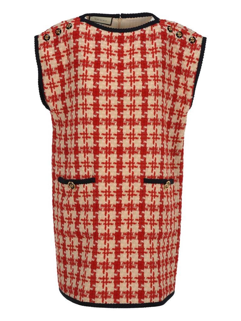 Gucci Gucci Houndstooth Sleeveless Dress