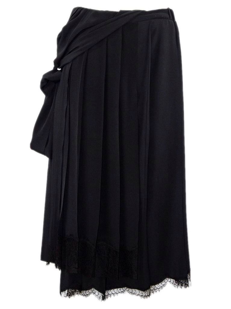 N.21 Black Asymmetric Pleated Skirt