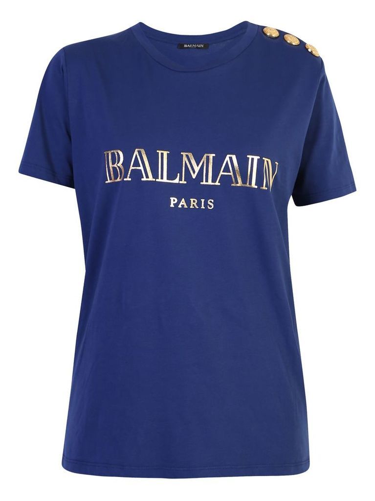 Balmain Logo Print Cotton T-shirt