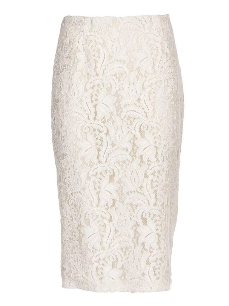 Brognano Embroidered Lace Skirt