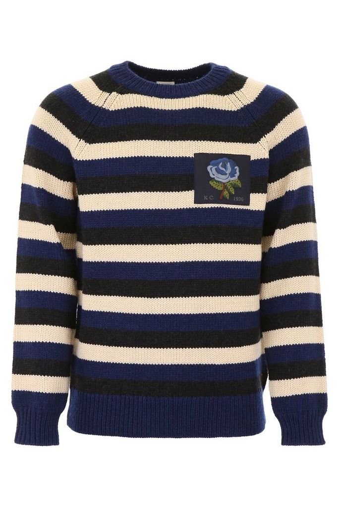 Kent & Curwen Striped Pull With Rose Patch