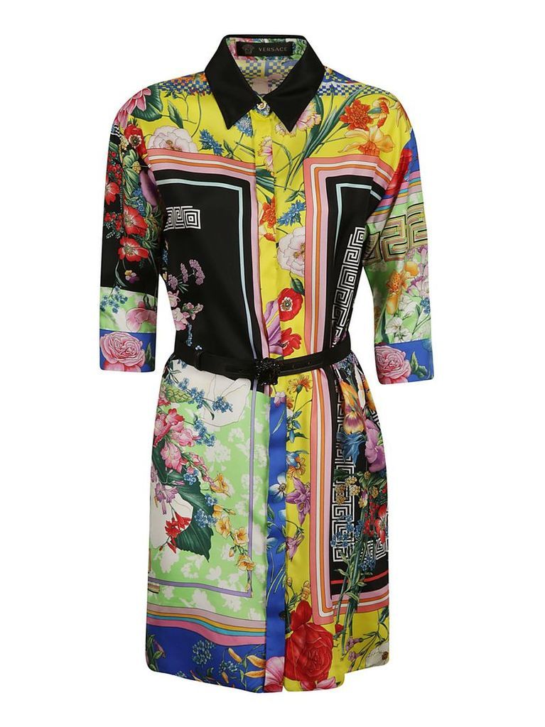 Versace Floral Print Short Length Dress