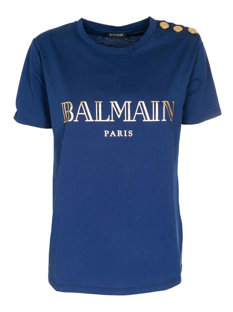 Balmain Metallic Logo Print T-shirt