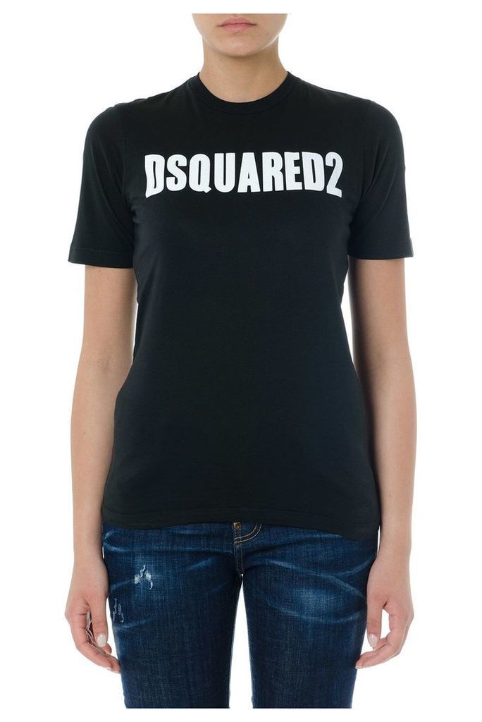 Dsquared2 Black Cotton Logo T-shirt