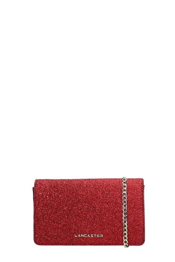 Lancaster Paris Red Glitter Actual Shiny Bag