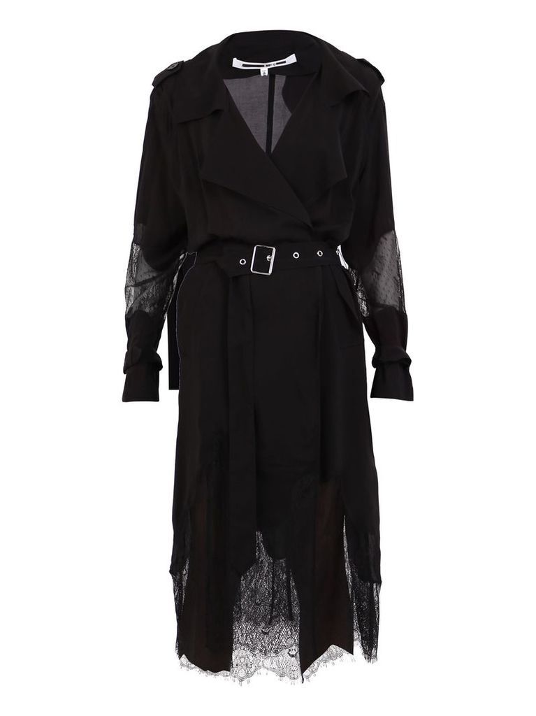 McQ Alexander McQueen Nylon And Lace Trench Coat