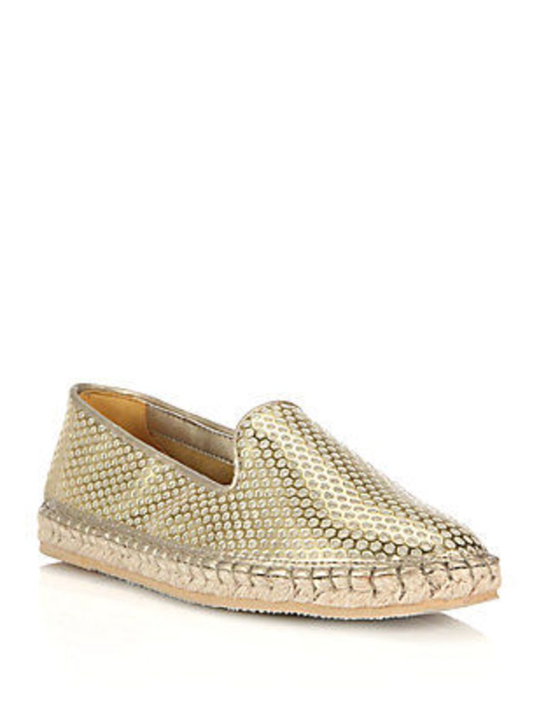 Rielle Perforated Metallic Espadrille Flats