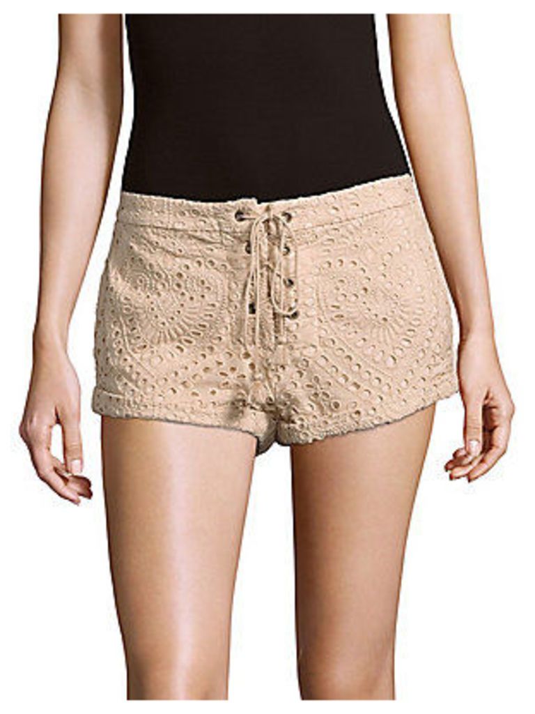 Santa Fe Lace-Up Cotton & Silk-Blend Shorts