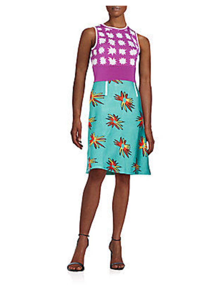 Elodie Mixed-Pattern Knit Dress