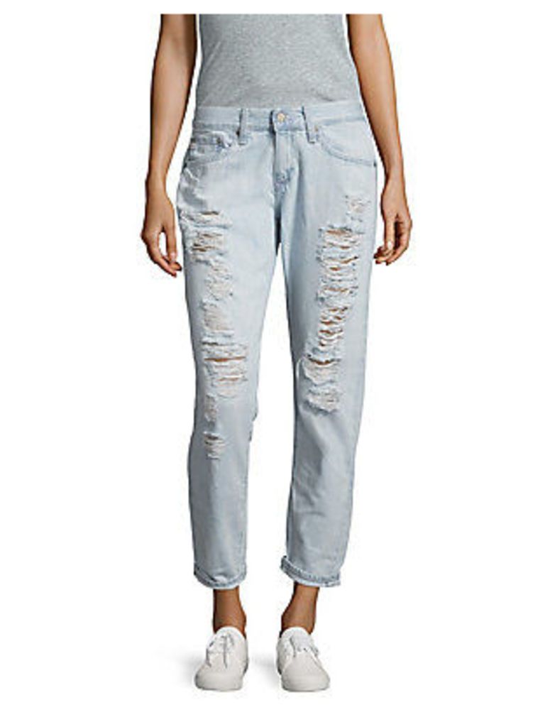 Nikki Distressed Relaxed Skinny Crop Jeans