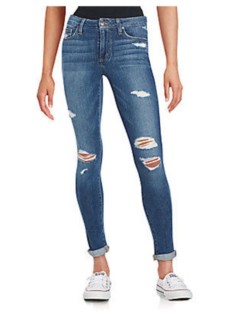 Beckett Distressed Rolled-Cuff Skinny Jeans