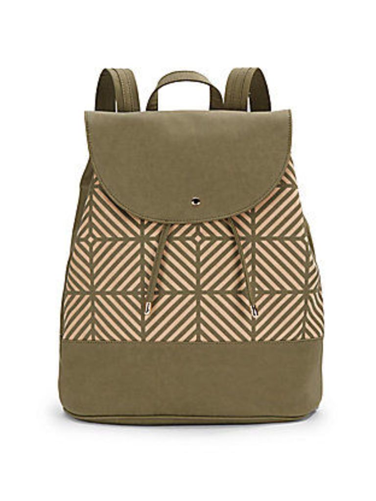 Laser-Cut Faux Leather Backpack