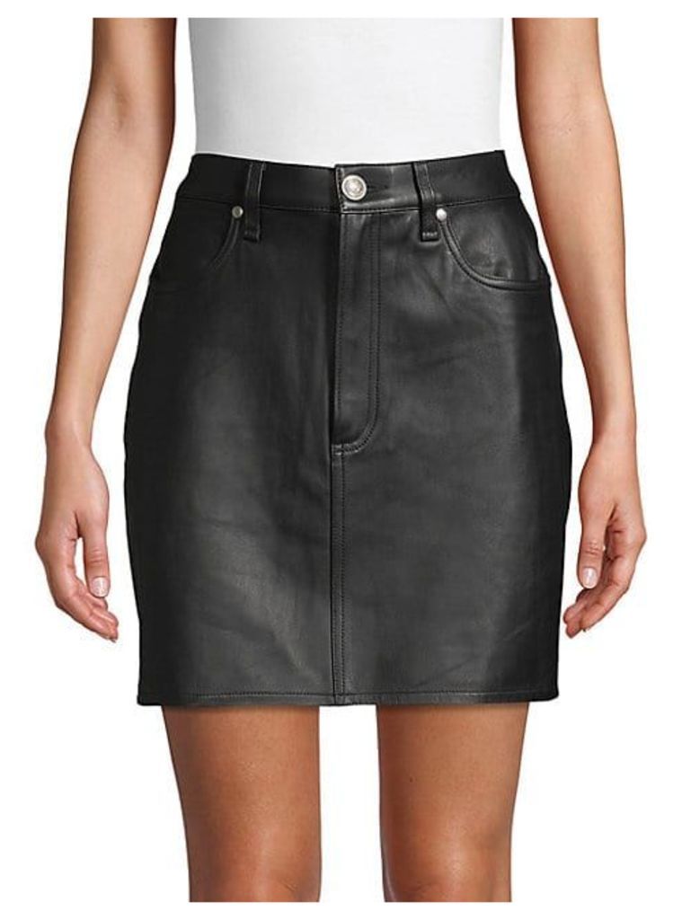 Moss Leather Skirt
