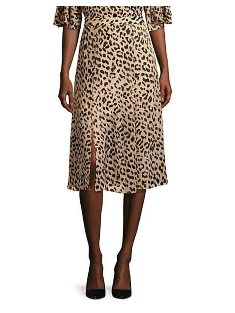 Athena Leopard Midi Skirt