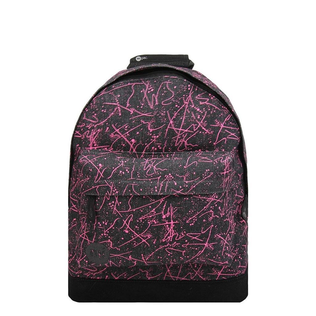 Mi-Pac Denim Squiggle Backpack - Black/Pink (One Size Only)