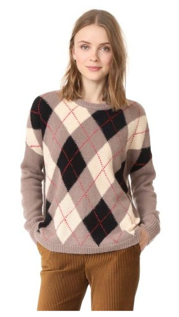 THE GREAT. The Argyle Crew Sweater
