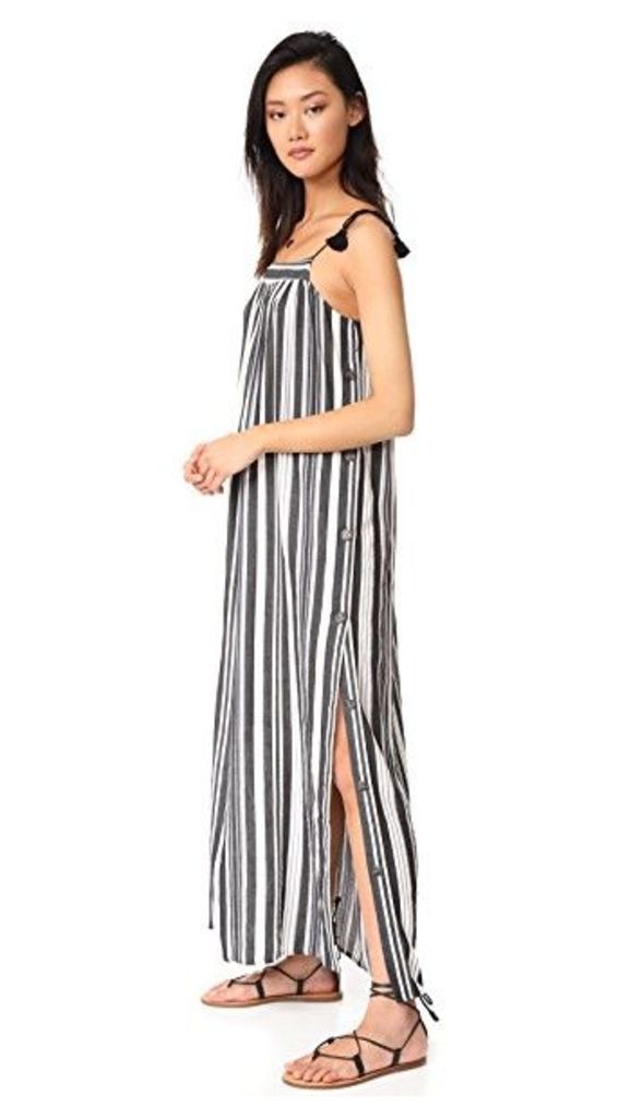 Madewell Striped Side Button Maxi Dress
