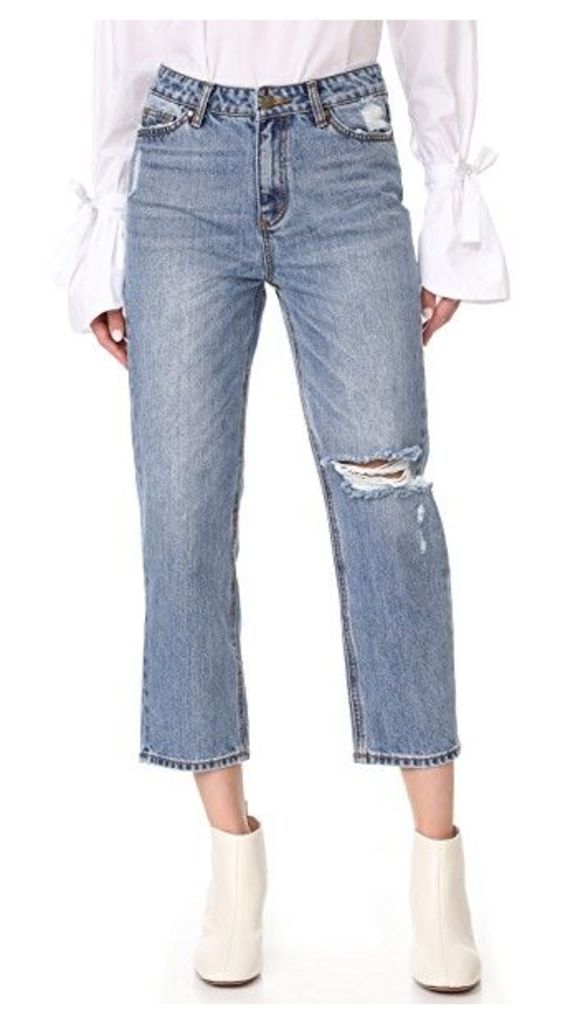 EVIDNT Distressed Straight Jeans