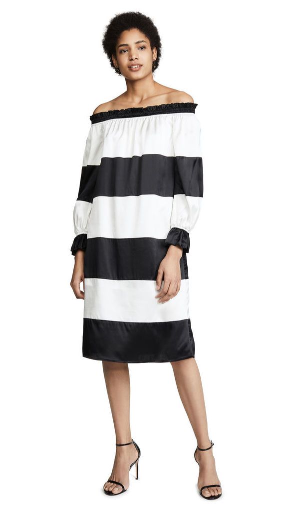 Cynthia Rowley Shanley Striped Off Shoulder Dress