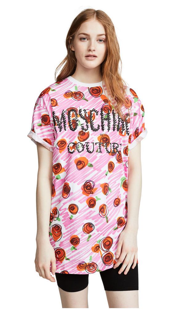 Moschino Scribble Rose Logo T-Shirt Dress