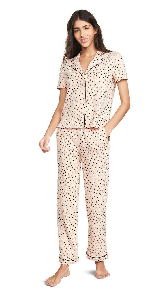 Madewell Knit Bedtime Pajama Set in Painted Hearts