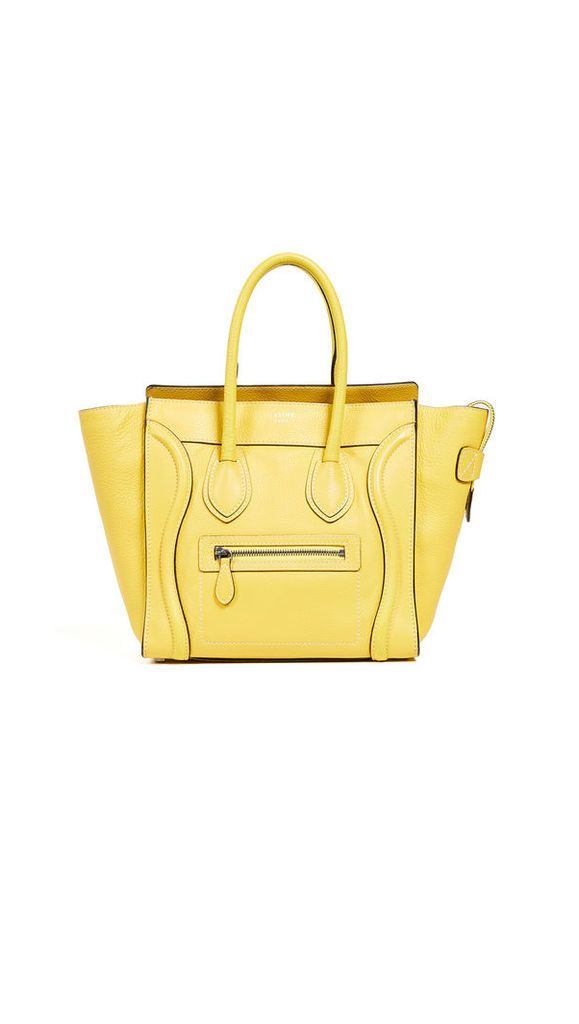 What Goes Around Comes Around Celine Yellow Medium Luggage Micro Bag
