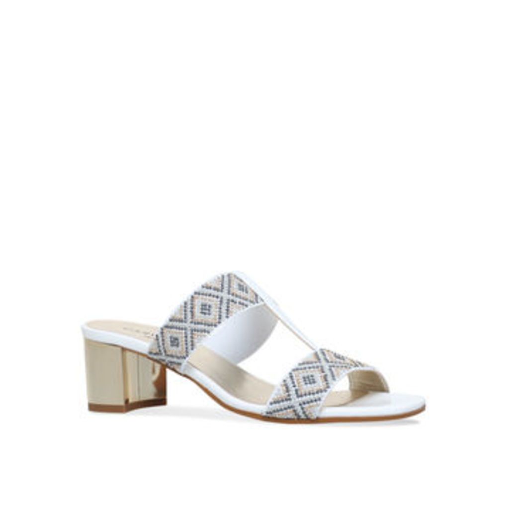Carvela Comfort Suzy - White Mid Heel Sandals