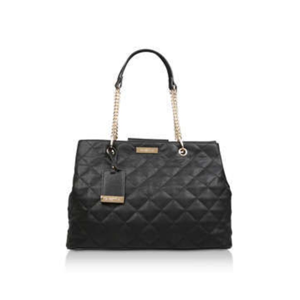 Carvela Blair Quilted Shopper - Black Quilted Tote Bag