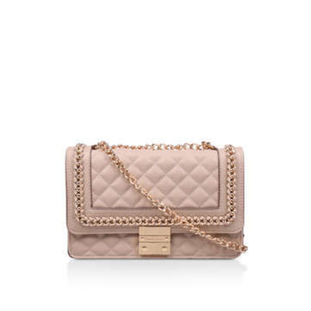 Carvela Large Bailey Chain Bag - Nude Quilted Chain Shoulder Bag