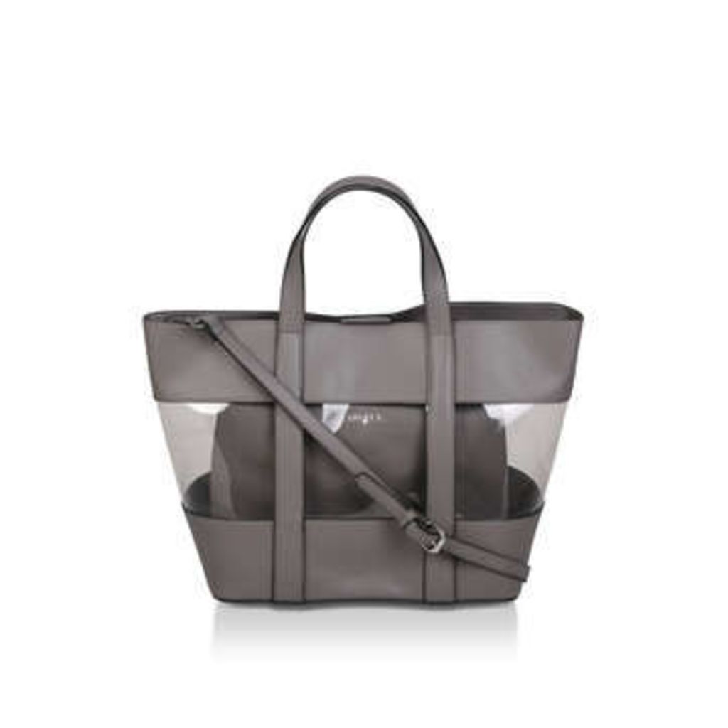 Carvela Perspex Tote With Pouch - Grey Perspex Tote Bag